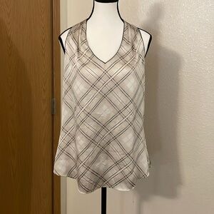 White House Black Market Satin V Neck Top Size Medium